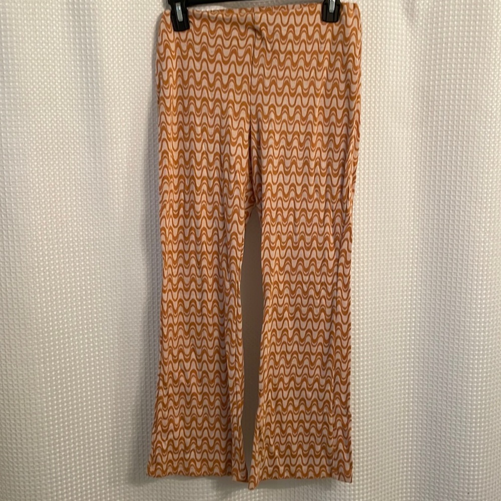 Yellow Pattern Flare Pants